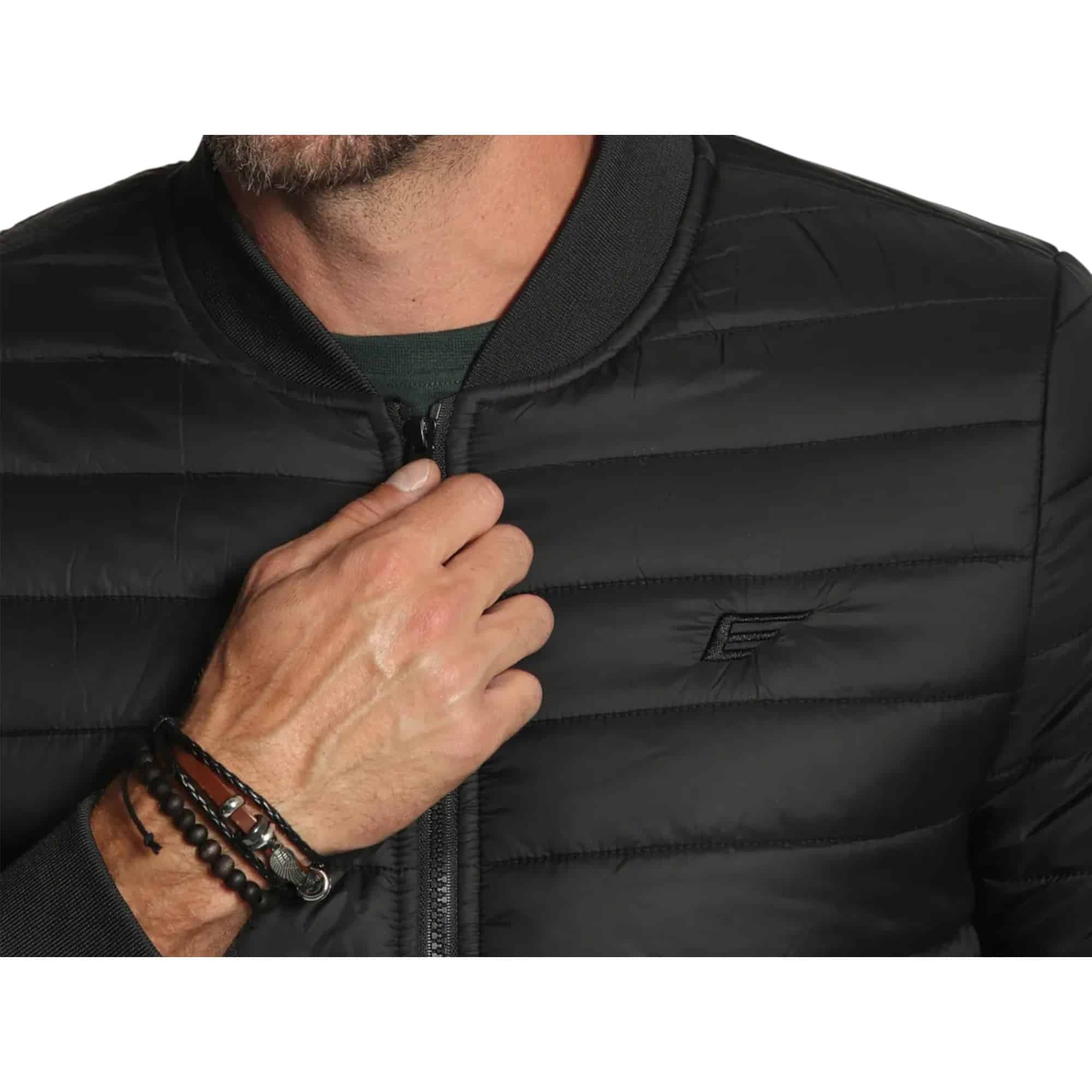 PARKA HOMBRE NEGRO BOMBER BASICA REORDER ELLUS - Imagen 3