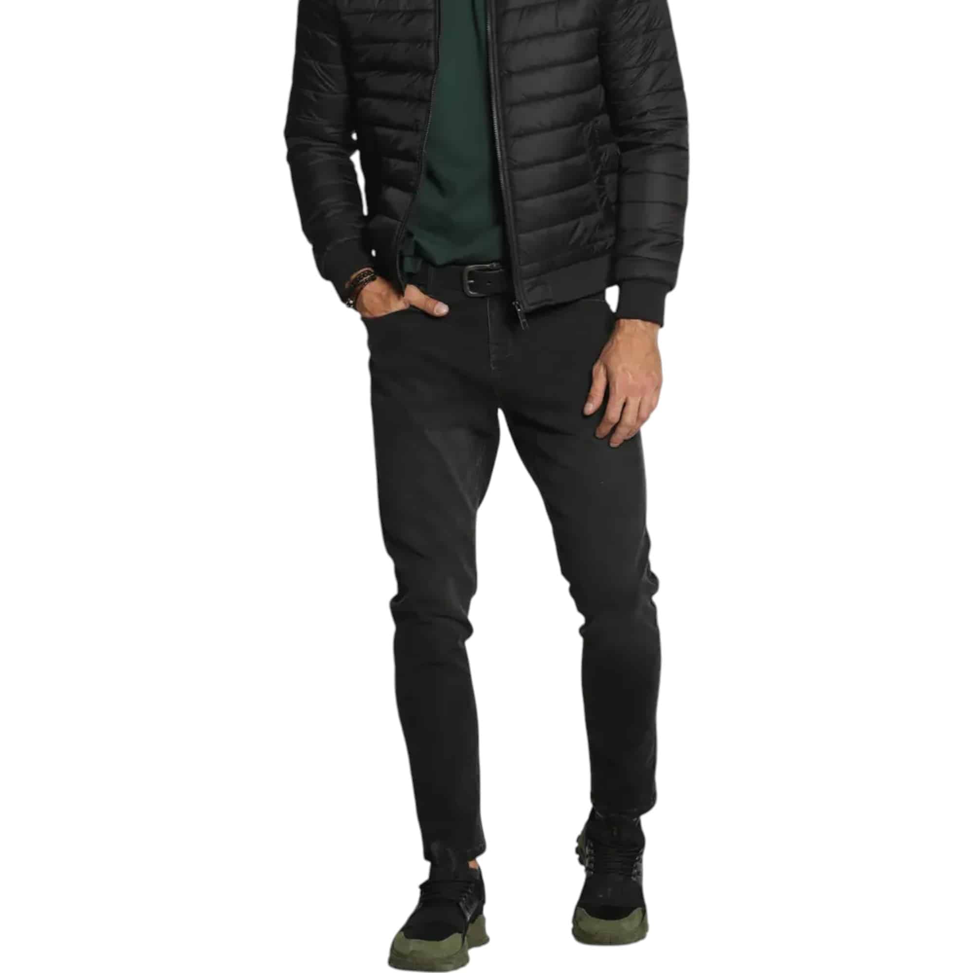 PARKA HOMBRE NEGRO BOMBER BASICA REORDER ELLUS - Imagen 4