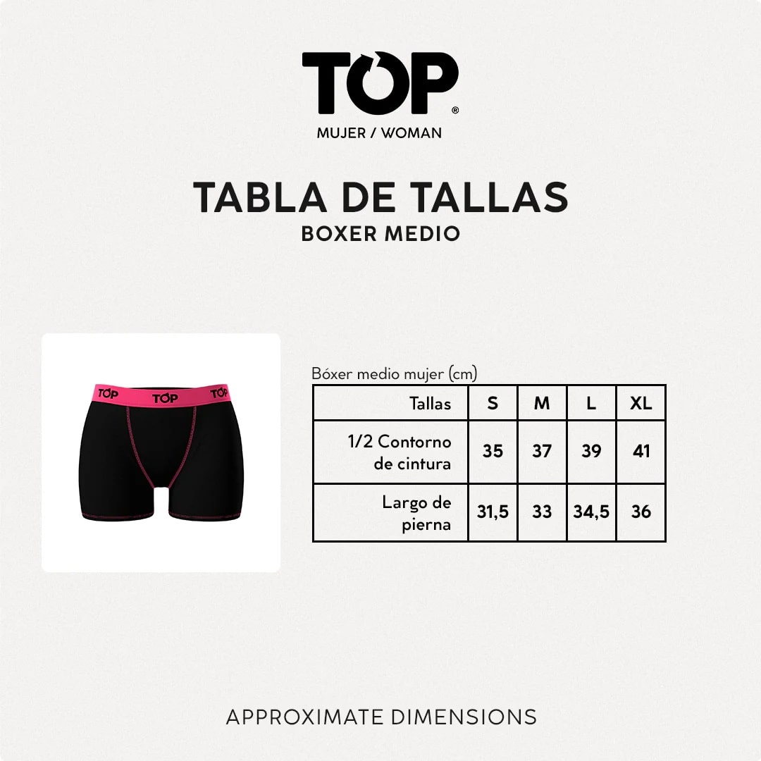 PACK 3 BOXER MUJER MEDIO ALGODON M208P3C5 TOP - Imagen 6