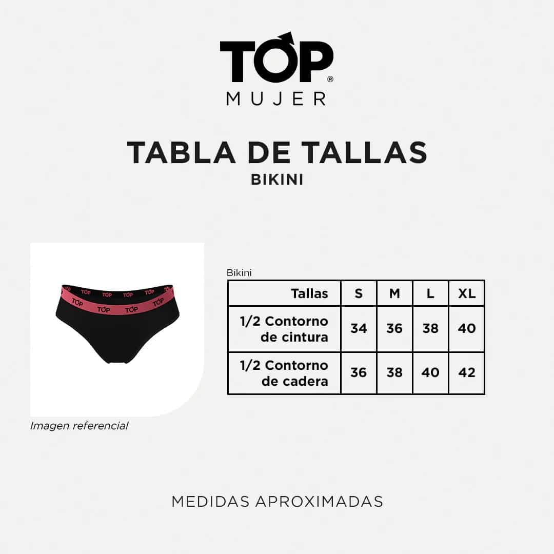 PACK 3 CALZON BIKINI MUJER ALGODON M205P3C4 TOP - Imagen 6