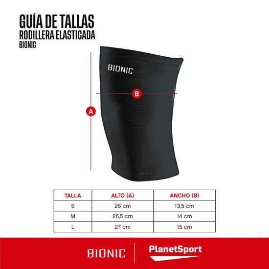RODILLERA ELASTICADA NEGRO BIONIC - Imagen 2