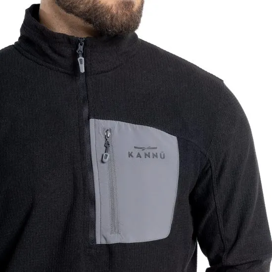 POLERON POLAR HOMBRE NEGRO CHACABUCO 1/4 ZIP KANNU - Imagen 3