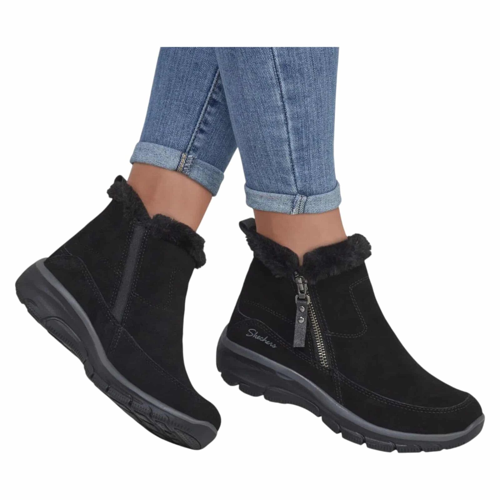 BOTA MUJER EASY GOING COOL ZIP BLK SKECHERS - Imagen 4