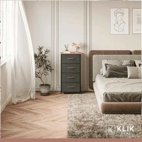 COMODA TORRE ULTRALIVIANA WOOD 4 CAJONES KLIK - Imagen 7