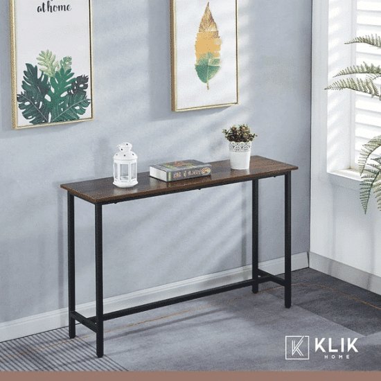 MESA DE ARRIMO O BAR ALTA RUSTIK MADERA OSCURA WALNUT KLIK - Imagen 4