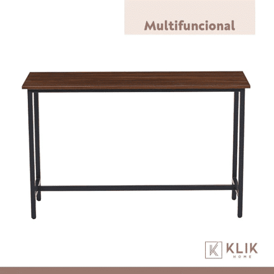 MESA DE ARRIMO O BAR ALTA RUSTIK MADERA OSCURA WALNUT KLIK - Imagen 6
