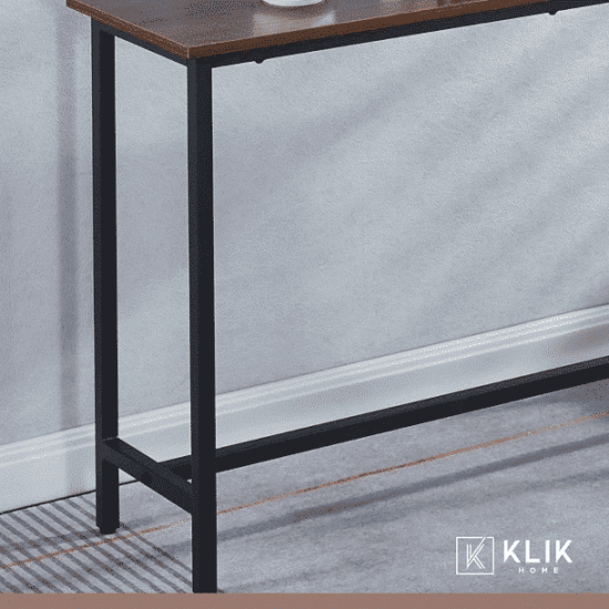 MESA DE ARRIMO O BAR ALTA RUSTIK MADERA OSCURA WALNUT KLIK - Imagen 8