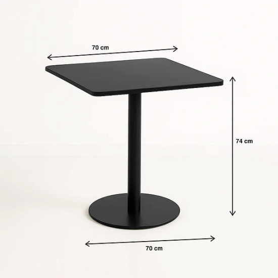 MESA RESTAURANT 70X70 TUBO METAL CUBIERTA MDF KLIK - Imagen 4