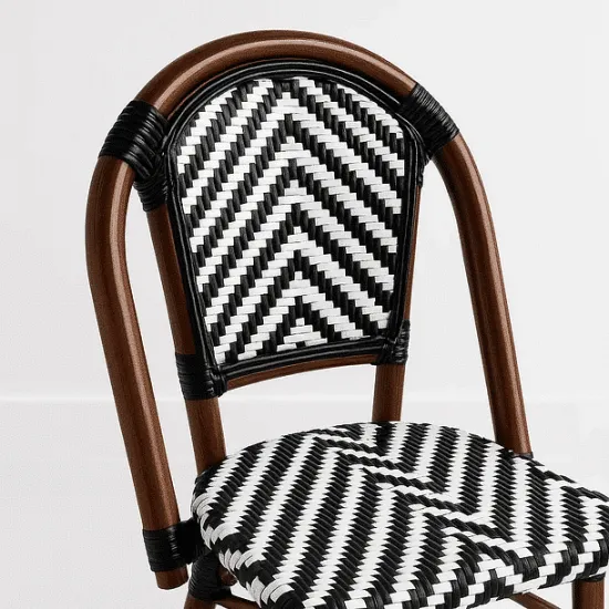 SILLA BISTRO PARISINA RATTAN BLANCO CON NEGRO KLIK - Imagen 6