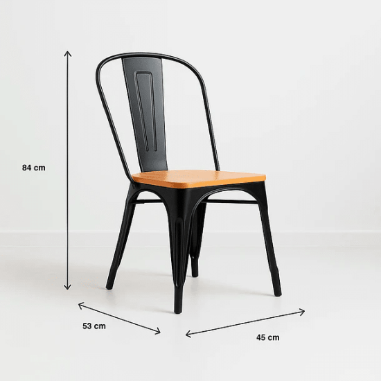 SILLA TOLIX DE COMEDOR O TERRAZA ASIENTO MADERA CLARA NEGRA KLIK - Imagen 2