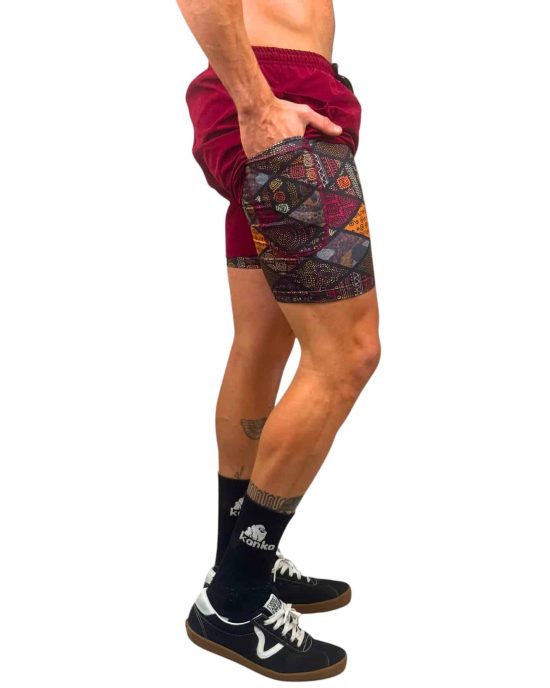 SHORT HOMBRE ECO 2 EN 1 GEOMETRIC KONKO - Imagen 2