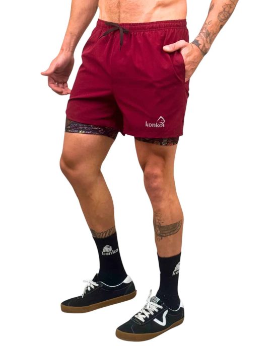 SHORT HOMBRE ECO 2 EN 1 GEOMETRIC KONKO - Imagen 3