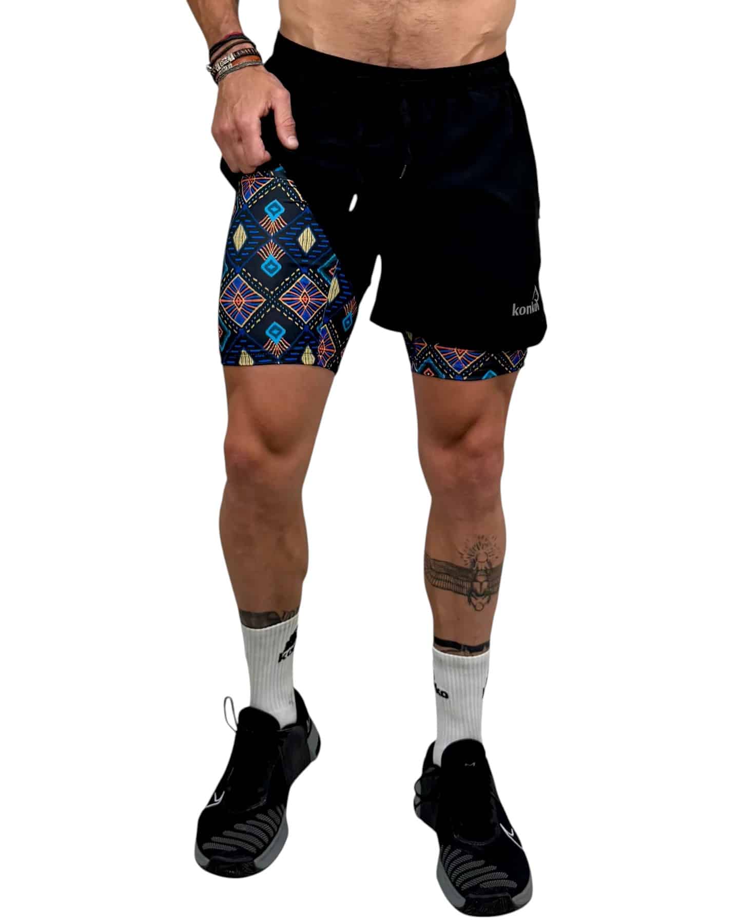 SHORT HOMBRE ECO 2 EN 1 ZIP TRIBAL KONKO - Imagen 3