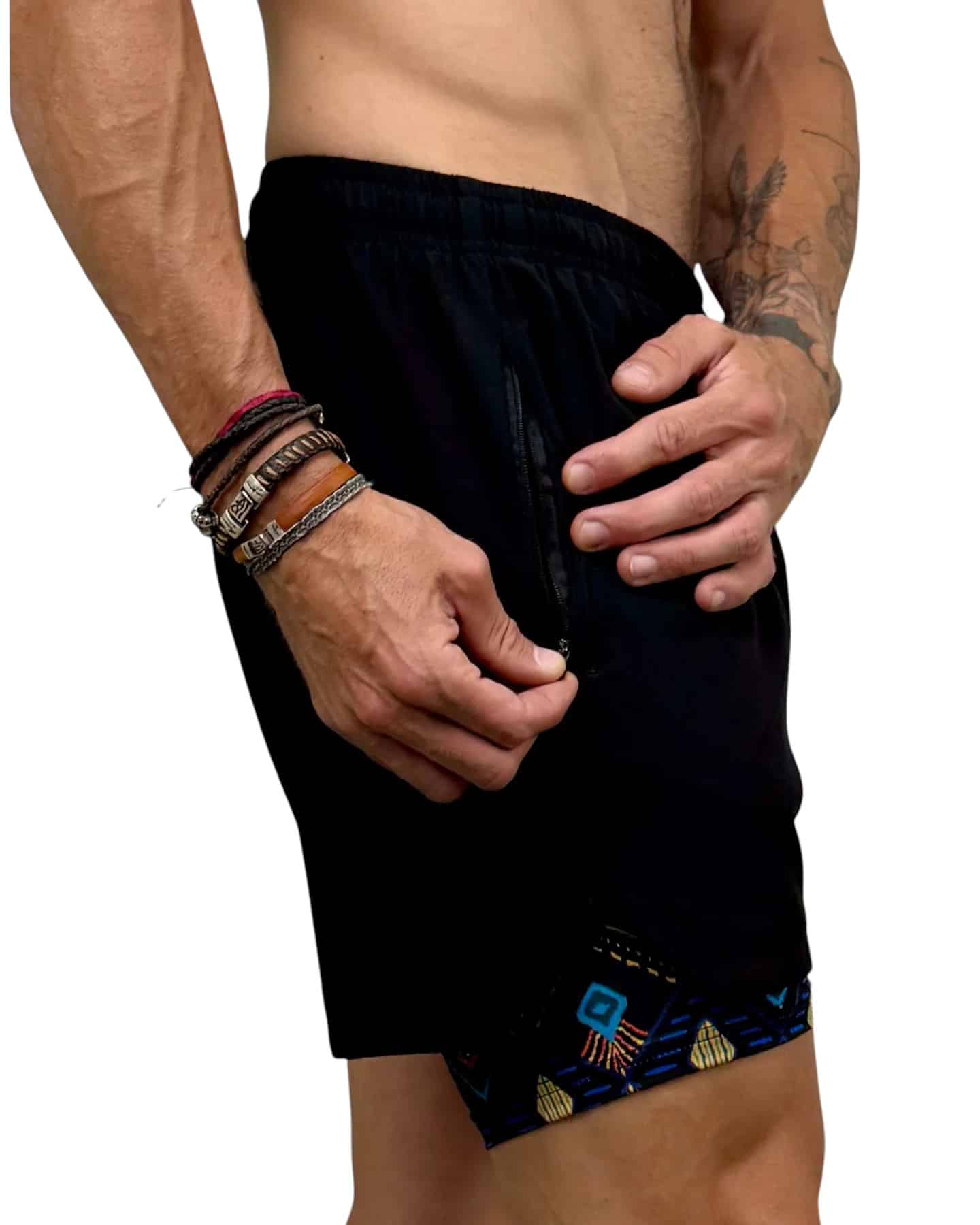 SHORT HOMBRE ECO 2 EN 1 ZIP TRIBAL KONKO - Imagen 6