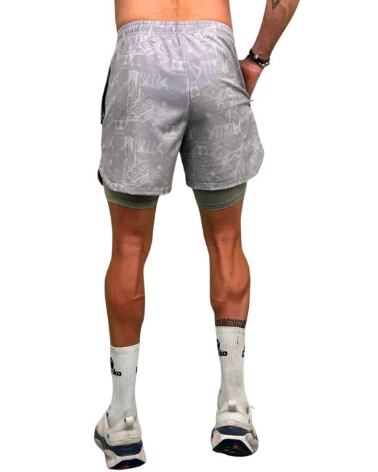 SHORT HOMBRE ECO 2 EN 1 ZIP GRAY KONKO - Imagen 6