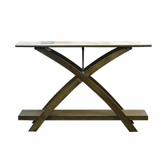 ARRIMO STONE CUBIERTA MARMOL BROWN BASE MADERA RUBBERWOOD  MSA - Imagen 7