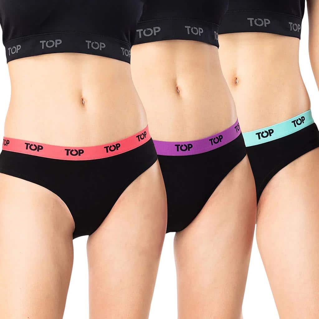PACK 3 CALZON BIKINI MUJER ALGODON M205P3C4 TOP