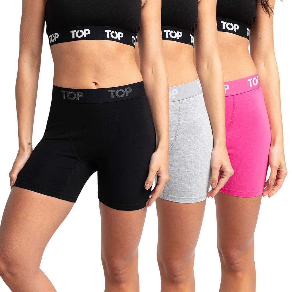 PACK 3 BOXER MUJER MEDIO ALGODON M208P3C5 TOP