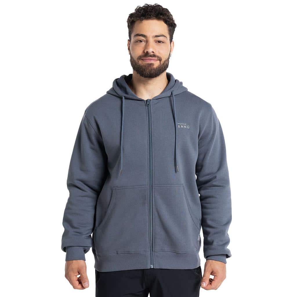 POLERON HOMBRE HOODIE COIGUE FULL ZIP AZUL KANNU