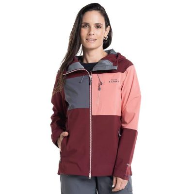 CHAQUETA MUJER IMPERMEABLE VENTISQUERO ROJO KANNU