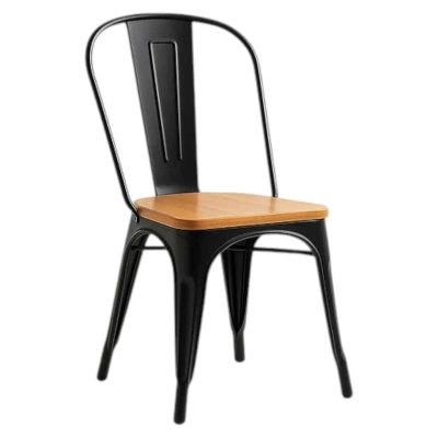 SILLA TOLIX DE COMEDOR O TERRAZA ASIENTO MADERA CLARA NEGRA KLIK