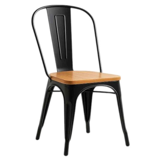 SILLA TOLIX DE COMEDOR O TERRAZA ASIENTO MADERA CLARA NEGRA KLIK