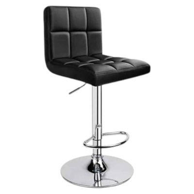 TABURETE AJUSTABLE COMPLETO CON RESPALDO NEGRO KLIK