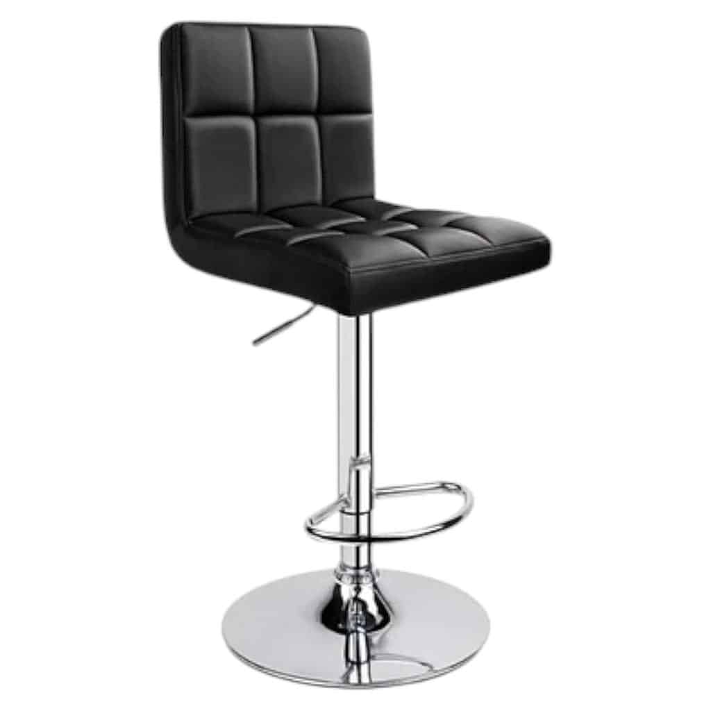 TABURETE AJUSTABLE COMPLETO CON RESPALDO NEGRO KLIK