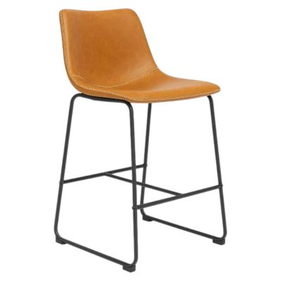 TABURETE DE BAR BURGOS DE CUERO Y METAL INDUSTRIAL KLIK