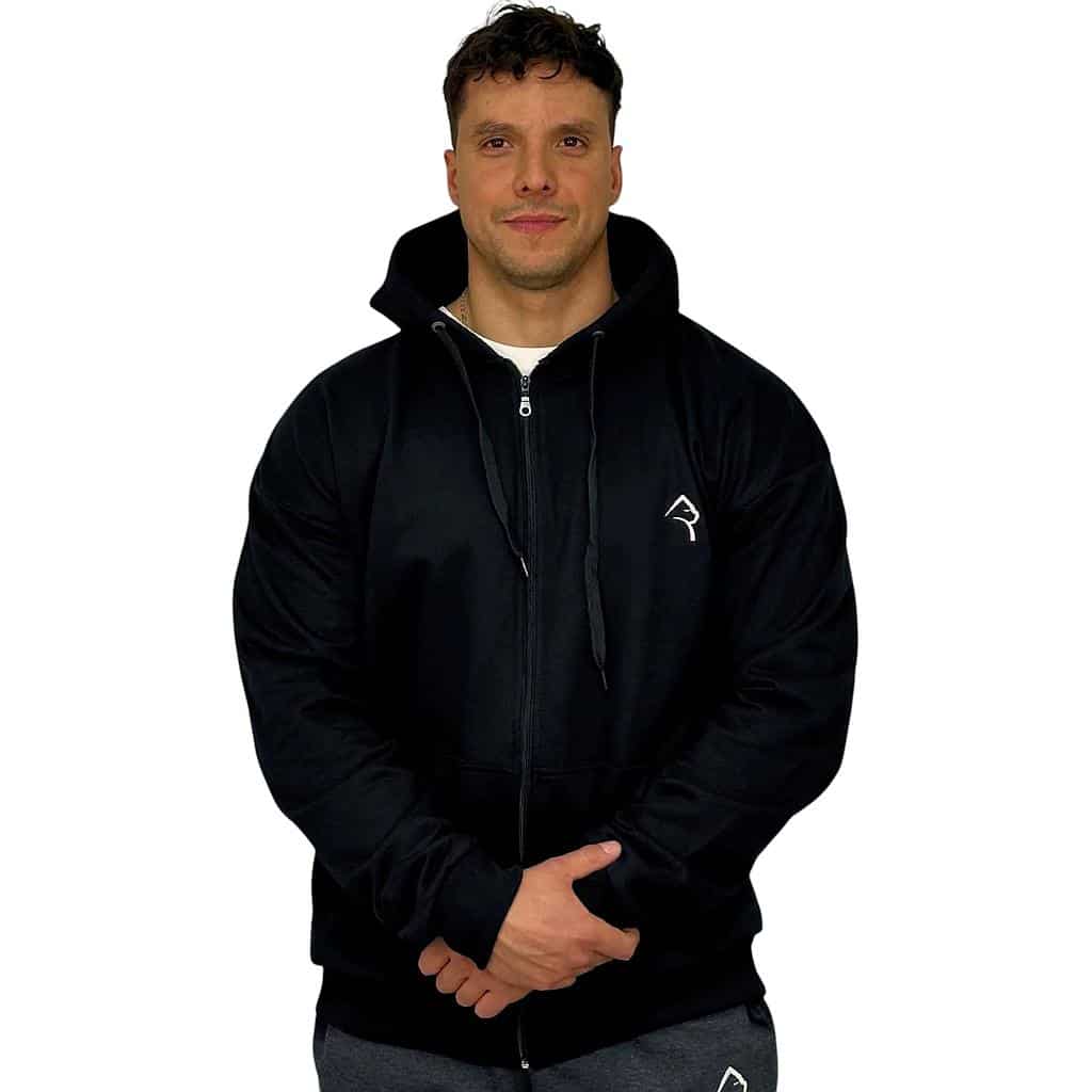 POLERON HOMBRE ZIP CLASSIC NEGRO KONKO