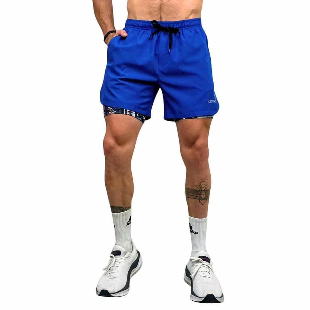 SHORT HOMBRE ECO 2 EN 1 ZIP QUECHUA AZULINO KONKO