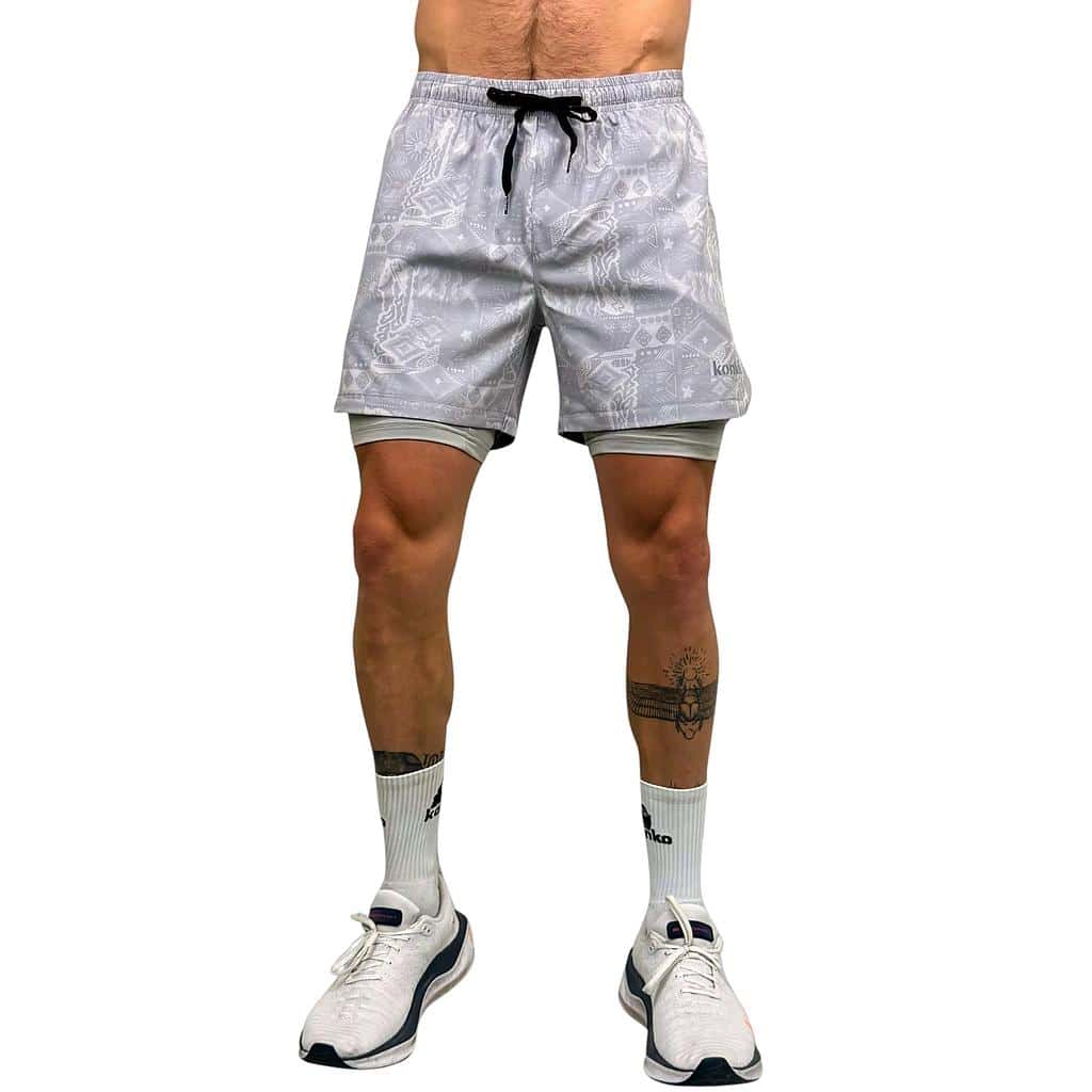 SHORT HOMBRE ECO 2 EN 1 ZIP GRAY KONKO