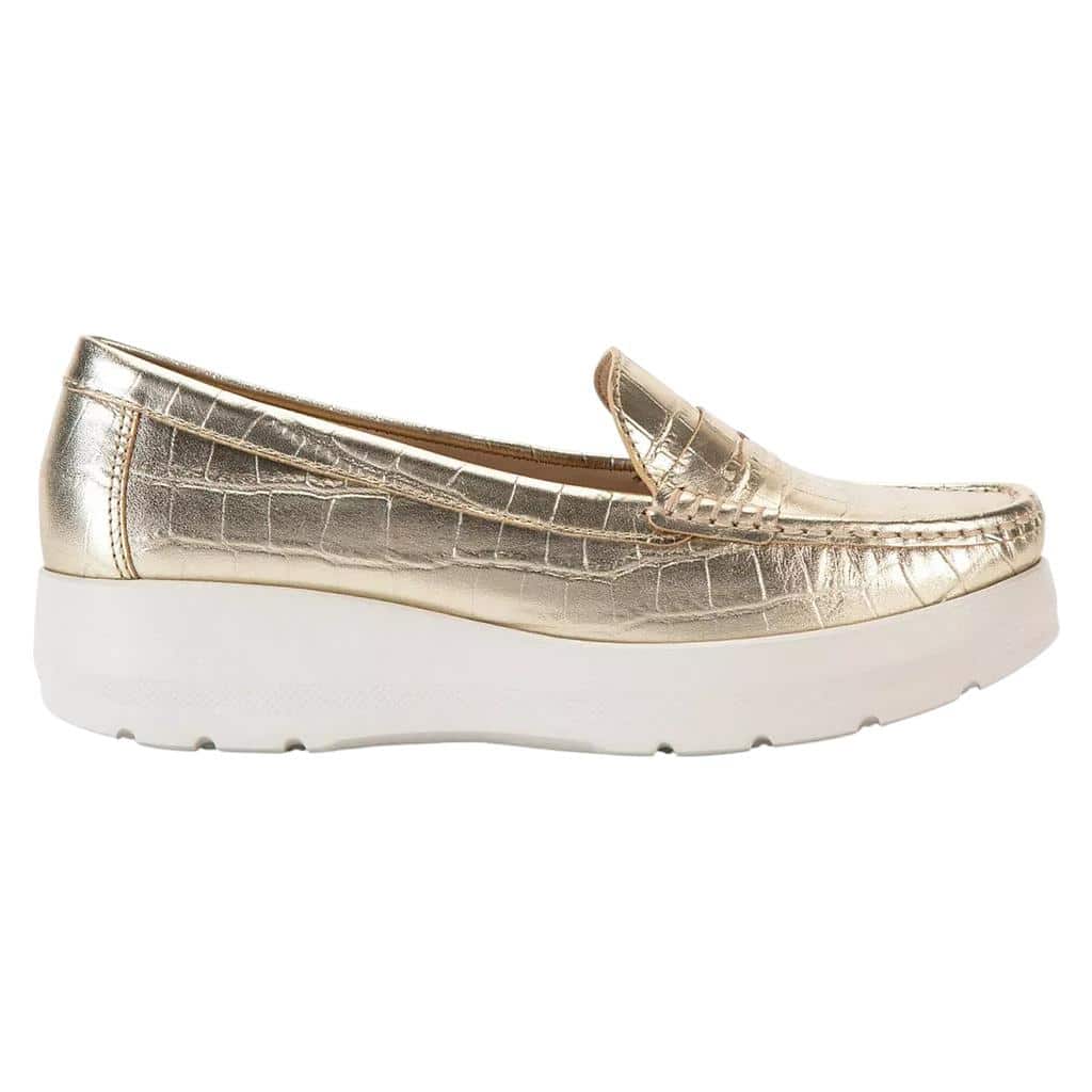 MOCASIN MUJER CROCO DORADO LOCANDA GACEL