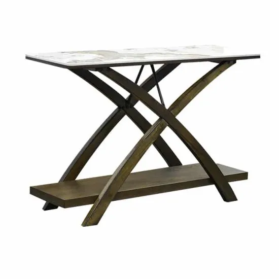 ARRIMO STONE CUBIERTA MARMOL BROWN BASE MADERA RUBBERWOOD  MSA