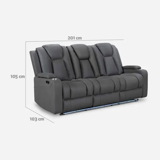 SOFA RECLINABLE FULL GRANADA 3 CUERPOS GRIS CIC - Imagen 4