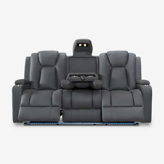 SOFA RECLINABLE FULL GRANADA 3 CUERPOS GRIS CIC - Imagen 6