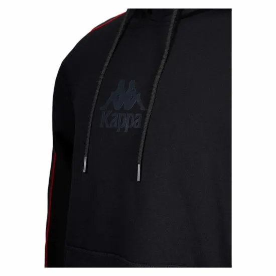 Polerón Kappa Men Hoodie Black Banda Logo Black - Imagen 3