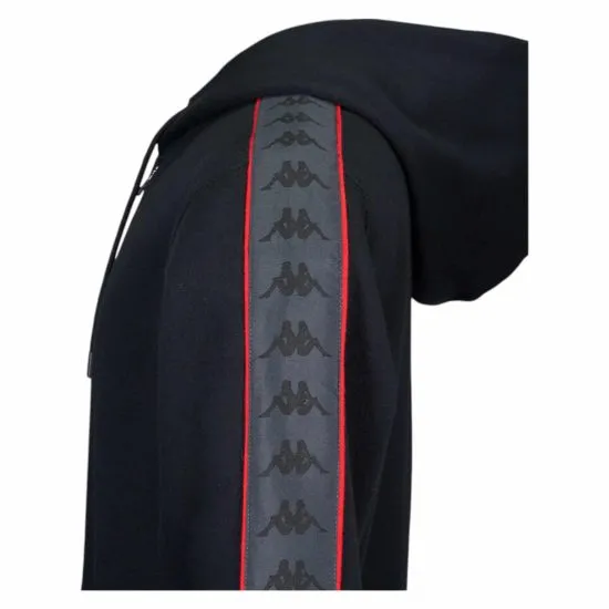 Polerón Kappa Men Hoodie Black Banda Logo Black - Imagen 4