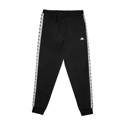 Pantalon Kappa Men Black Banda White