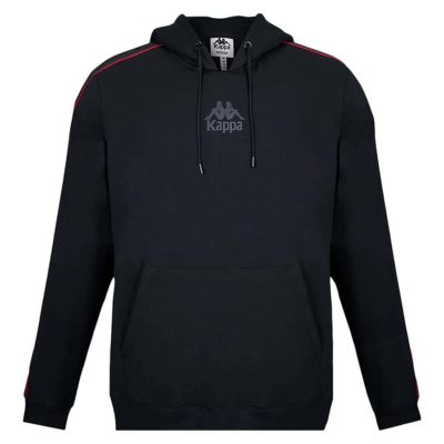 Polerón Kappa Men Hoodie Black Banda Logo Black