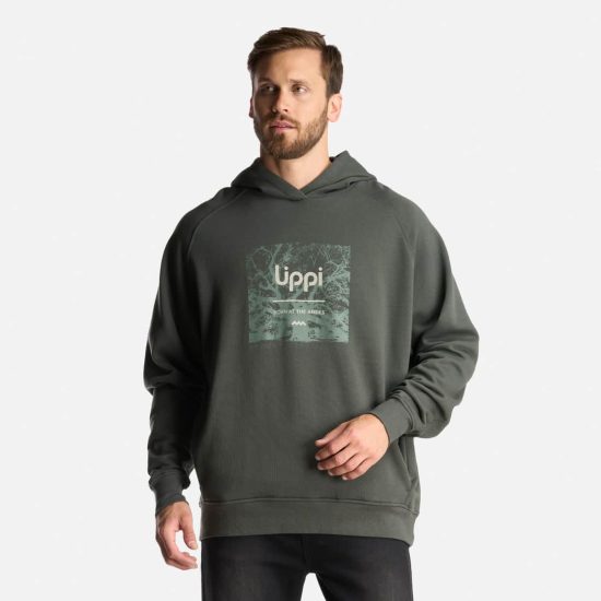 Poleron Hombre Insigne Hoody Front Print Verde Militar LIPPI - Imagen 2