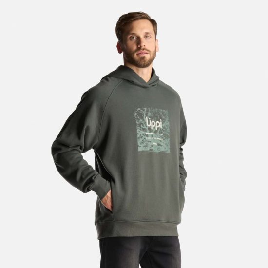 Poleron Hombre Insigne Hoody Front Print Verde Militar LIPPI - Imagen 3