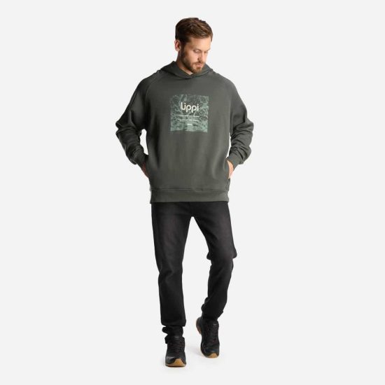 Poleron Hombre Insigne Hoody Front Print Verde Militar LIPPI - Imagen 7