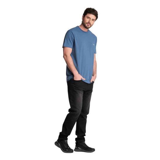 Polera Hombre Back Print Tshirt Azul Piedra Lippi - Imagen 5