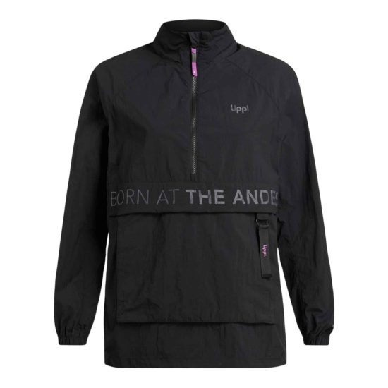 Cortaviento W WindCity WindBreaker 1/4 Zip Jacket Negro Lippi - Imagen 2