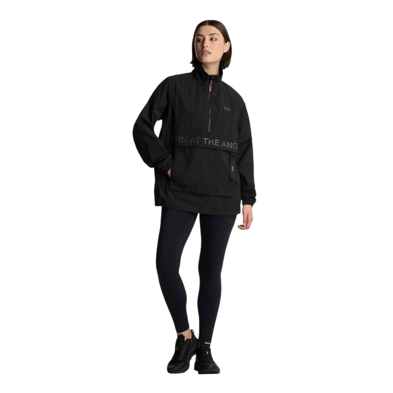 Cortaviento W WindCity WindBreaker 1/4 Zip Jacket Negro Lippi - Imagen 7