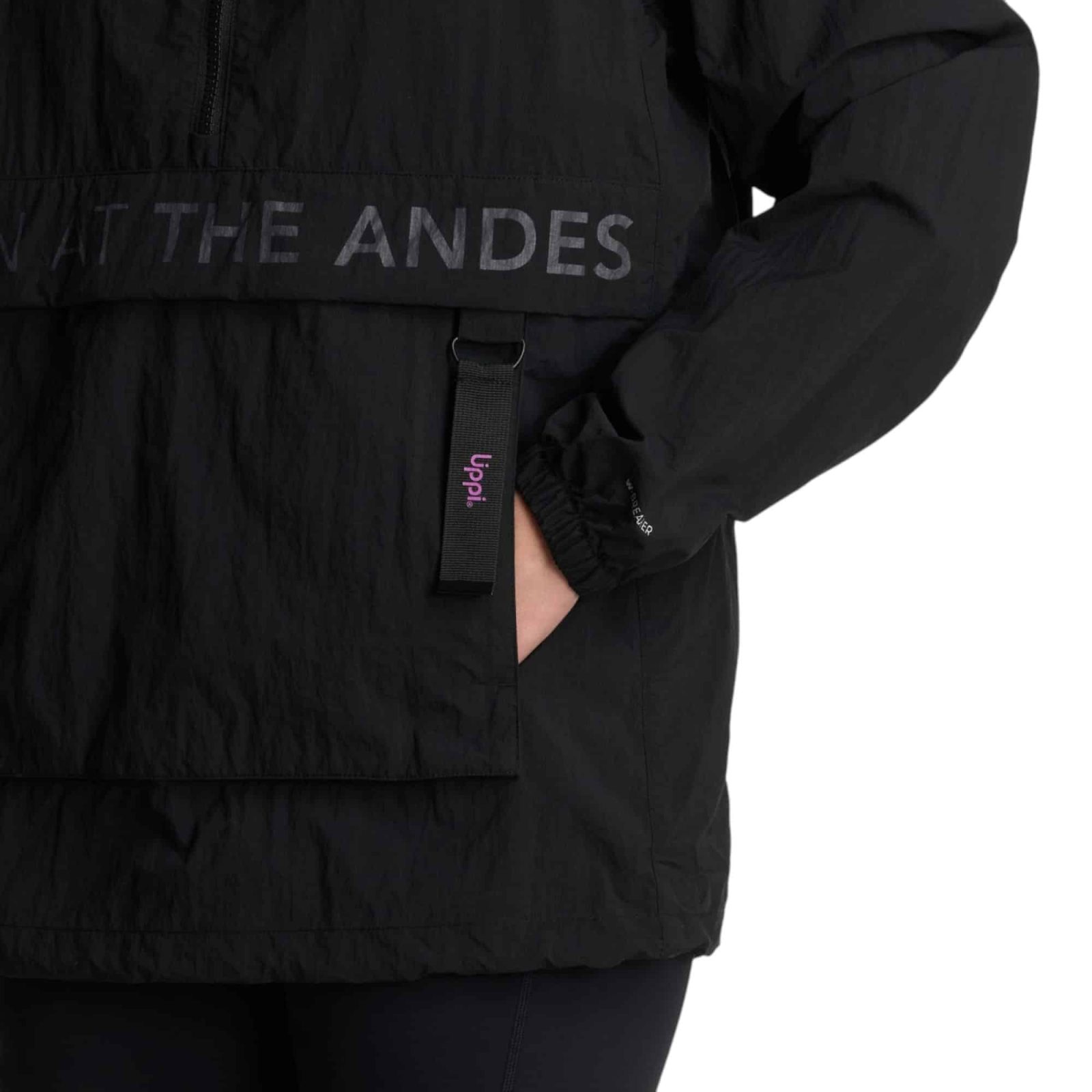 Cortaviento W WindCity WindBreaker 1/4 Zip Jacket Negro Lippi - Imagen 8