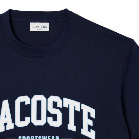 POLERA HOMBRE TH656523166 AZUL LACOSTE - Imagen 4