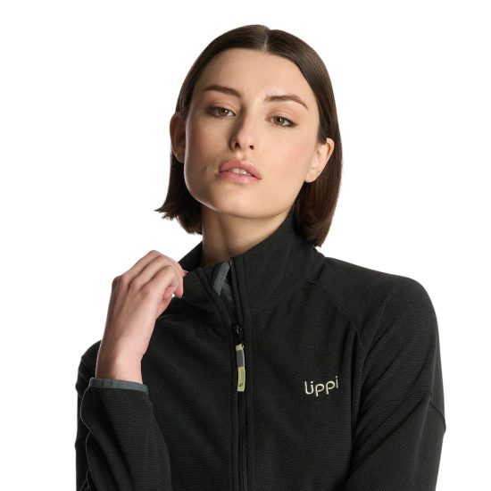 Polerón Mujer Stripes Nano-F Full Zip Negro Lippi - Imagen 5
