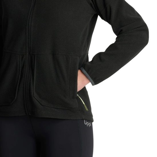 Polerón Mujer Stripes Nano-F Full Zip Negro Lippi - Imagen 6